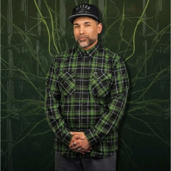 Dixxon Flannel Company Lamb Of God Shirt Mens XL Green Black Plaid Button Up NWT - Picture 2 of 4